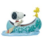 Jim Shore Peanuts Snoopy and Woodstock in a Canoe