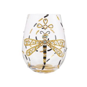 Lolita Dazzling Dragonfly Stemless Wine Glass