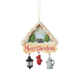 Jim Shore Heartwood Creek Lodge Scene with Chairs Hanging Ornament