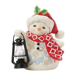 Jim Shore Heartwood Creek Twinkle Bright (Snowman with Oversized Lantern Pint Figurine)