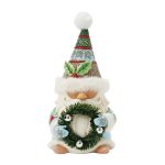 Jim Shore Heartwood Creek Wreathed in Holiday Joy (Gnome with Wreath & Fur Trimmed Hat)