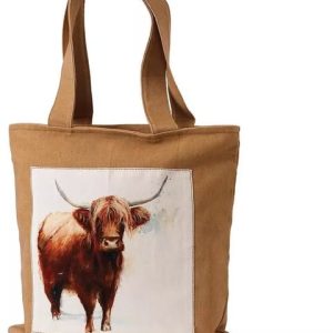Sarah Stokes Highland Cow Canvas Shopping Bag