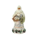 Jim Shore Heartwood Creek Ringing In The Season (White Woodland Santa With Basket & Bells)