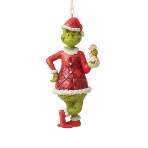 Jim Shore The Grinch with A Bag Of Coal Hanging Ornament