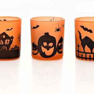 Set Of 3 Assorted Halloween Votive/Tealight Holders