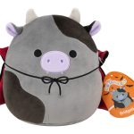 Squishmallows Original 7.5 Inch Bridgette the Grey and Black Cow Halloween