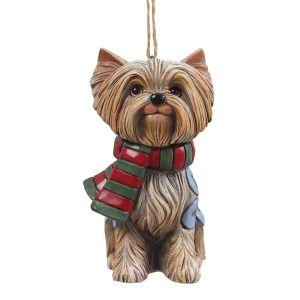 Jim Shore Heartwood Creek Christmas Yorkie Hanging Ornament