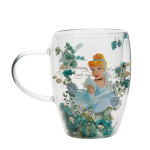 Disney Cinderella Decorative Floral Glass Mug