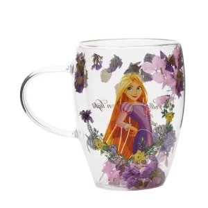 Disney Rapunzel Decorative Floral Glass Mug