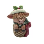 Heartwood Creek By Jim Shore Highland Cow In Basket Mini Figurine