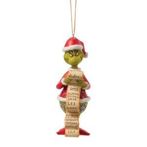 The Grinch with Lists Hanging Ornament - The Grinch by Jim Shore