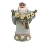 Jim Shore Opal and Moss Santa with Poinsettias by Heartwood Creek