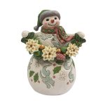 Jim Shore Opal and Moss Snowman with Garland by Heartwood Creek