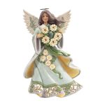 Jim Shore Opal and Moss Angel with Poinsettia Garland by Heartwood Creek