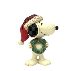 Jim Shore Peanuts Snoopy with Heart Wreath Mini