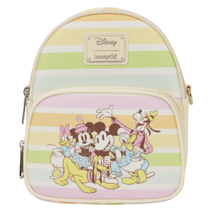 Loungefly Mickey & Friends Rainbow Stripes Convertible Mini Backpack