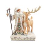 Jim Shore White Woodland Santa with a Buck by Heartwood Creek