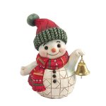 Jim Shore Snowman Holding Bell Figurine by Heartwood Creek