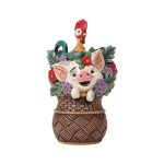 Jim Shore Pua And Hei Hei Flower Basket Figurine by Disney Traditions