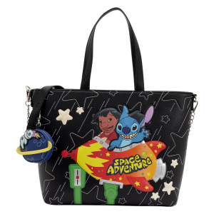 Loungefly Lilo & Stitch Space Adventure Glow Tote Crossbody Bag with Coin Bag
