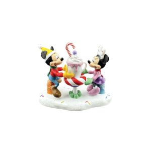 Mickey & Minnie with Cocoa Figurine - Disney Village by D56