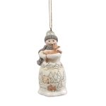 Jim Shore White Woodland Snowman Hanging Ornament by Heartwood Creek