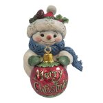 Jim Shore Snowman with Bauble Hanging Ornament by Heartwood Creek