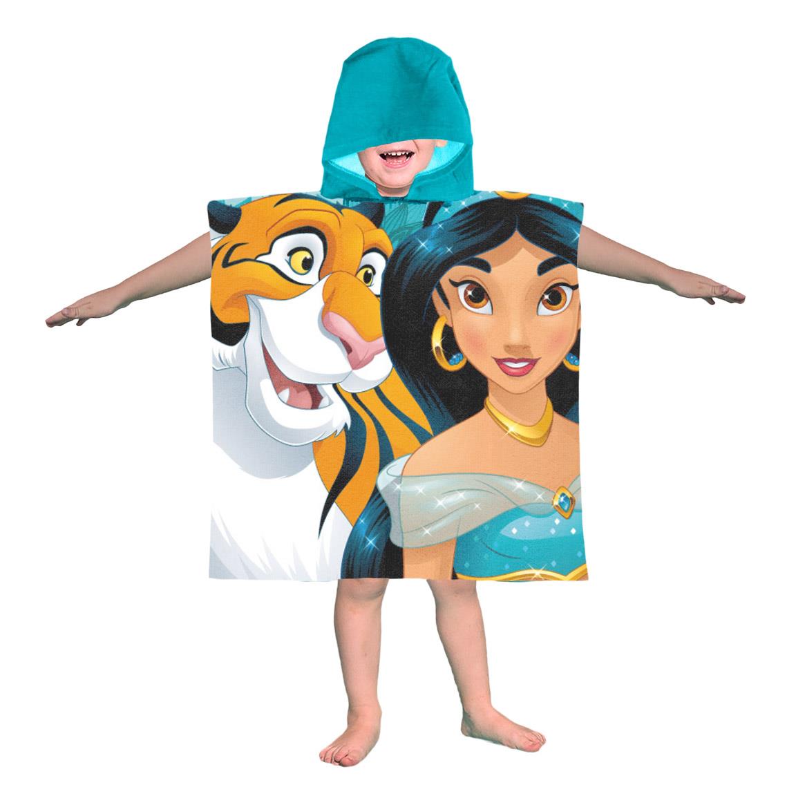 2 x Princess Jasmine Cotton Poncho Hooded Towel