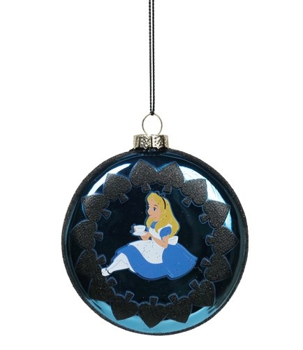 Disney Alice in Wonderland 80mm Glass Disk Hanging Ornament