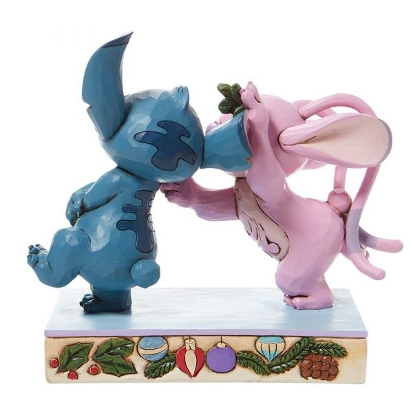 Disney Traditions Angel Kissing Stitch Under Mistletoe - 6008980 Disney Traditions Angel Kissing Stitch Under Mistletoe - 6008980