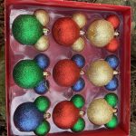 Disney Mickey Ear Glitter Baubles Set of 9 60mm Baubles
