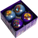 Disney Box of 4 pcs 75mm Glitter Aladdin Baubles