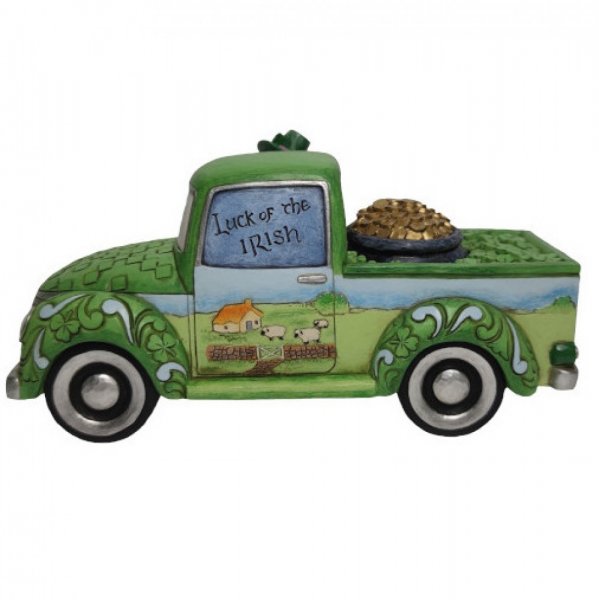 Jim Shore Heartwood Creek Leprechaun in Green Truck Figurine Jim Shore Heartwood Creek Leprechaun in Green Truck Figurine