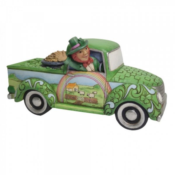 Jim Shore Heartwood Creek Leprechaun in Green Truck Figurine Jim Shore Heartwood Creek Leprechaun in Green Truck Figurine