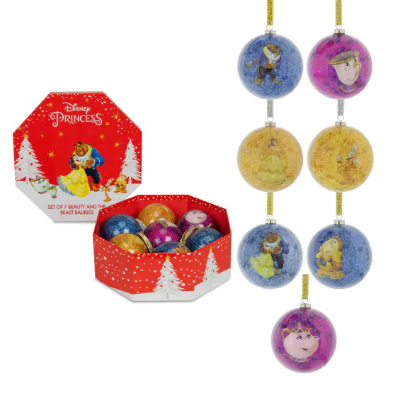 Disney Beauty & The Beast Set of 7 Baubles