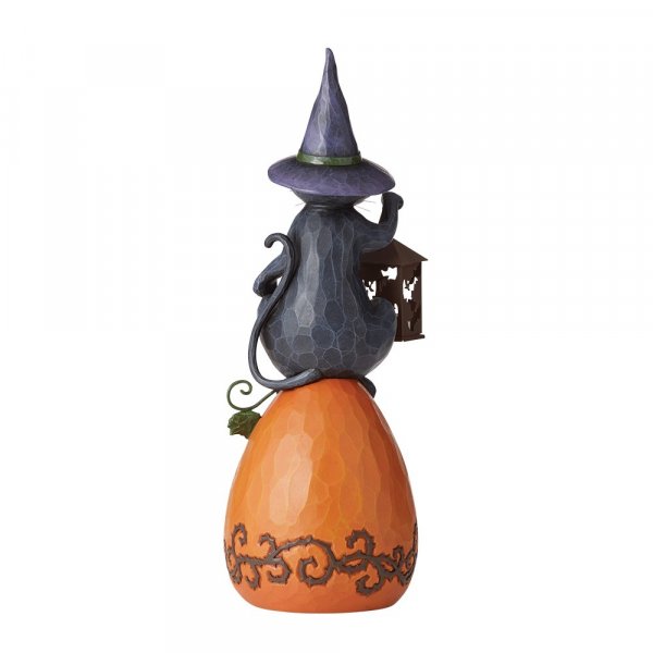 Jim Shore Heartwood Creek Black Cat on Pumpkin Statue
