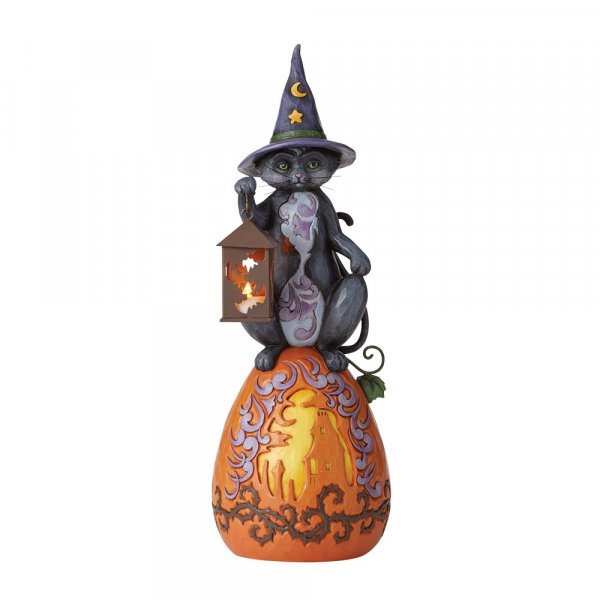 Jim Shore Heartwood Creek Black Cat on Pumpkin Statue
