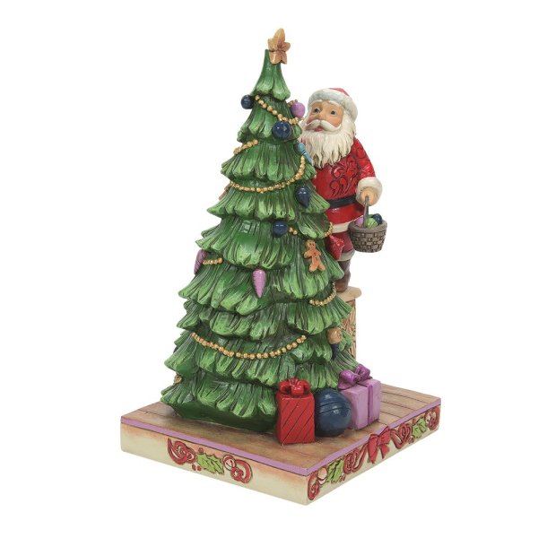 Jim Shore Heartwood Creek Santa on Step Decorating Tree Figurine Jim Shore Heartwood Creek Santa on Step Decorating Tree Figurine