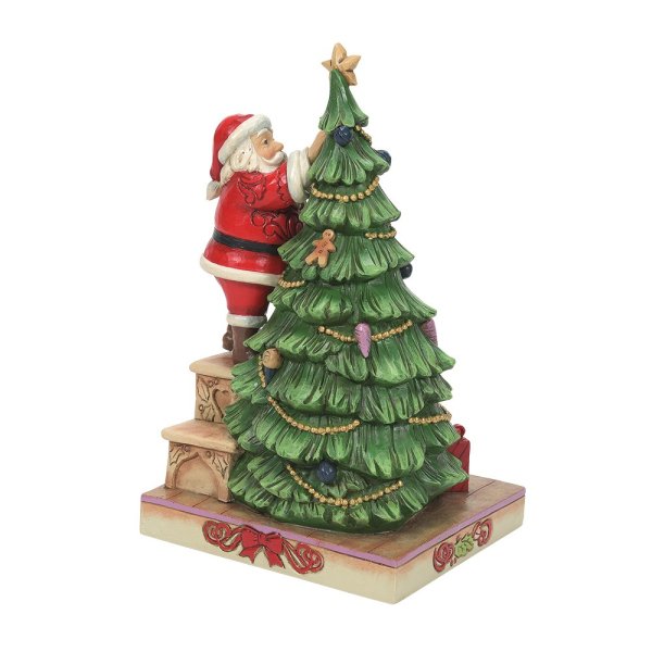 Jim Shore Heartwood Creek Santa on Step Decorating Tree Figurine Jim Shore Heartwood Creek Santa on Step Decorating Tree Figurine