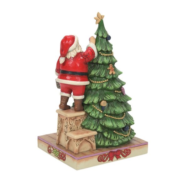 Jim Shore Heartwood Creek Santa on Step Decorating Tree Figurine Jim Shore Heartwood Creek Santa on Step Decorating Tree Figurine