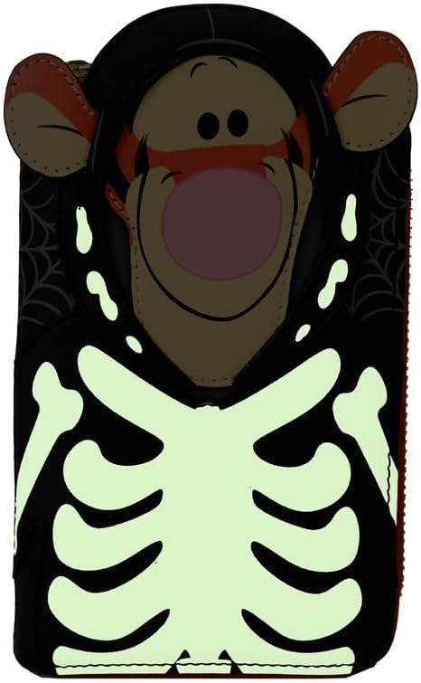 Loungefly Disney Winnie the Pooh Skeleton Tigger Glow Zip Around Wallet Loungefly Disney Winnie the Pooh Skeleton Tigger Glow Zip Around Wallet