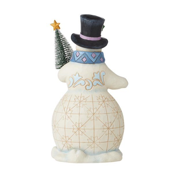 Jim Shore Heartwood Creek Christmas Snowman Holding Tree