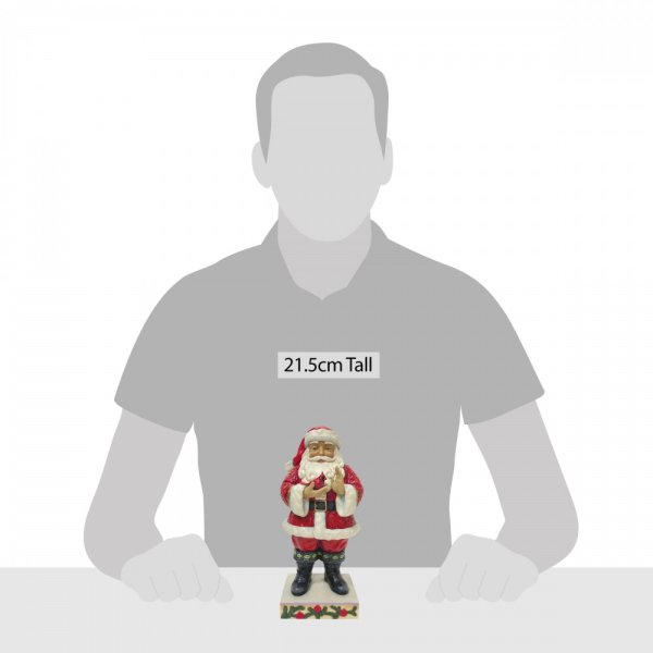 Jim Shore Heartwood Creek Santa with Cardinal in Hands Figurine Jim Shore Heartwood Creek Santa with Cardinal in Hands Figurine