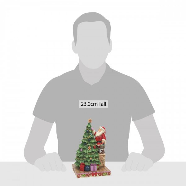 Jim Shore Heartwood Creek Santa on Step Decorating Tree Figurine Jim Shore Heartwood Creek Santa on Step Decorating Tree Figurine