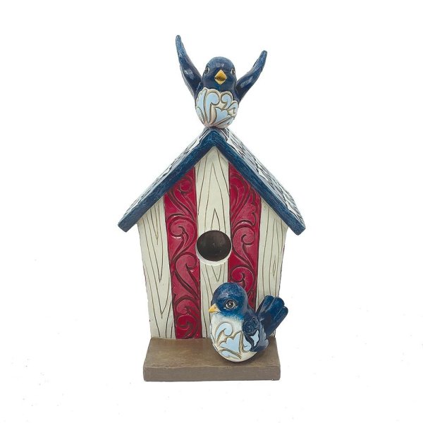 Jim Shore Heartwood Creek Patriotic Birdhouse Figurine