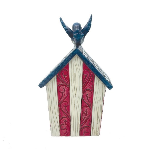 Jim Shore Heartwood Creek Patriotic Birdhouse Figurine