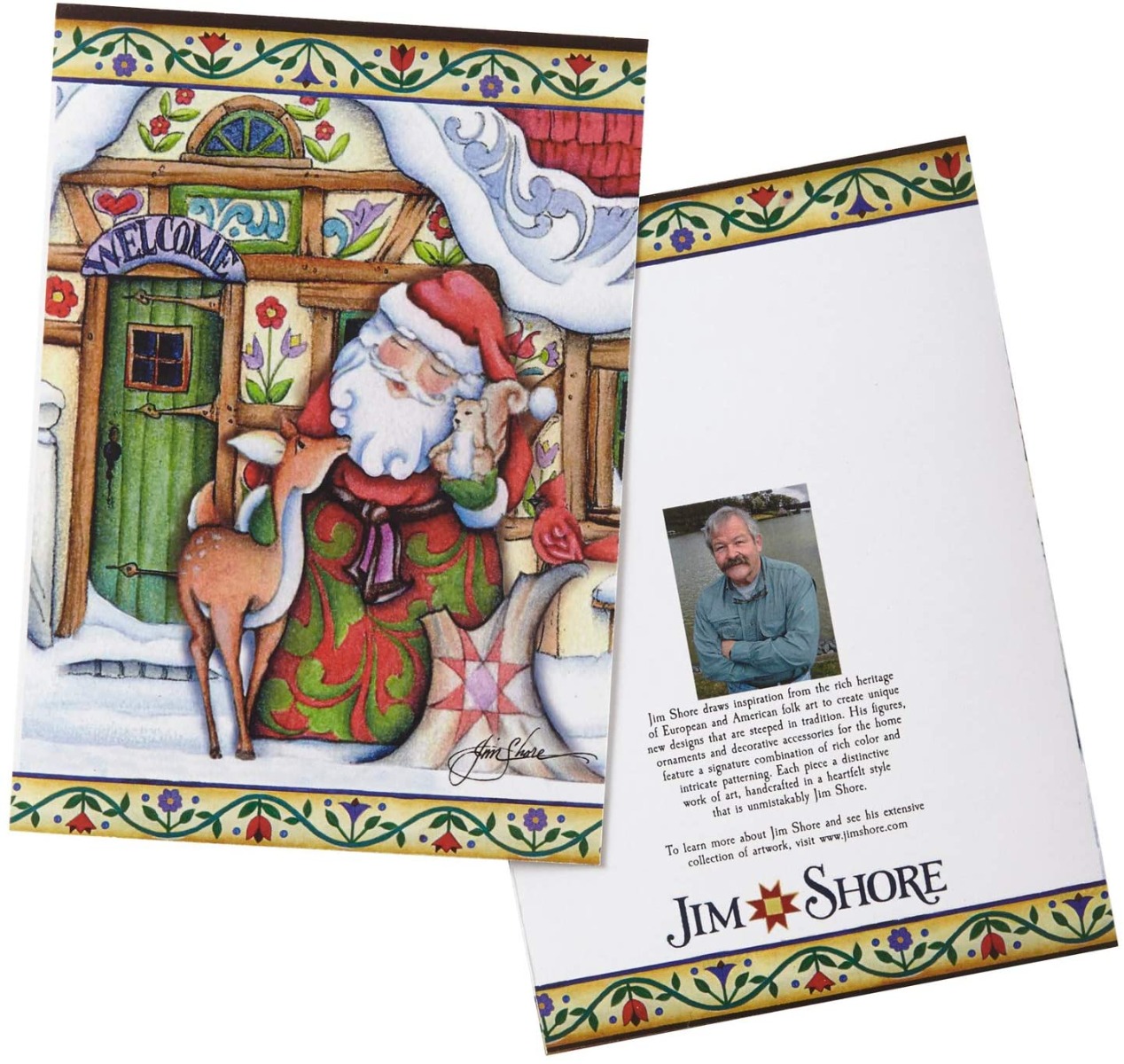 Santa Christmas Cards by Jim Shore (Set of 10) - 6002247 Santa Christmas Cards by Jim Shore (Set of 10) - 6002247