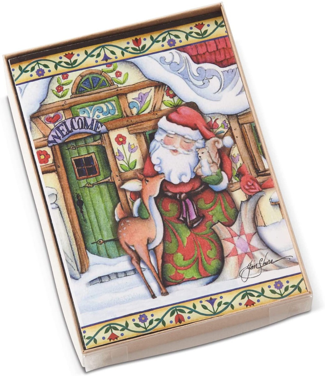 Santa Christmas Cards by Jim Shore (Set of 10) - 6002247 Santa Christmas Cards by Jim Shore (Set of 10) - 6002247