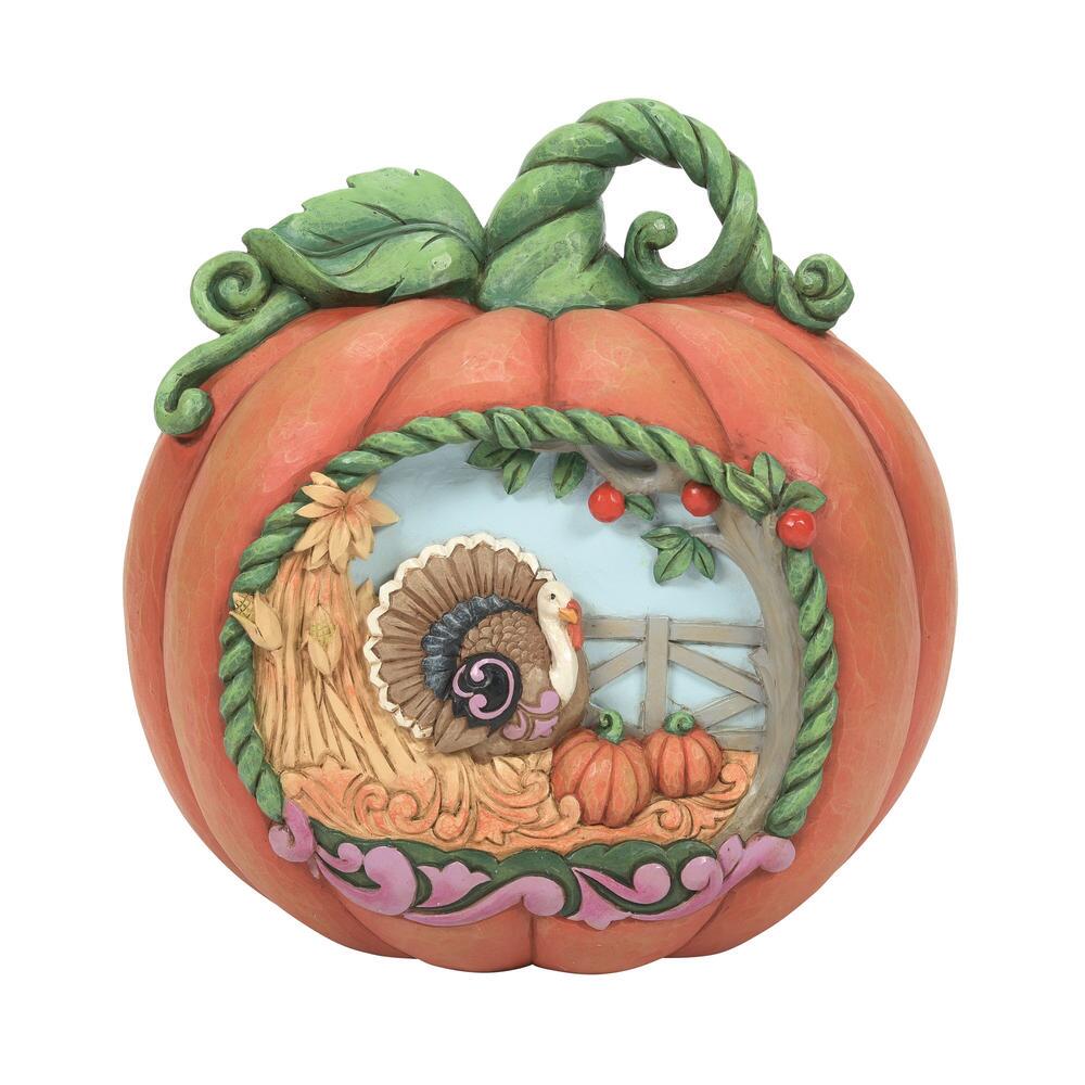 Jim Shore Heartwood Creek Harvest Pumpkin Centerpiece