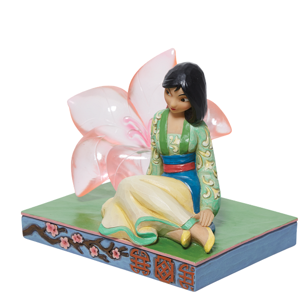 Jim Shore Disney Traditions Mulan with Clear Resin Cherry Blossom